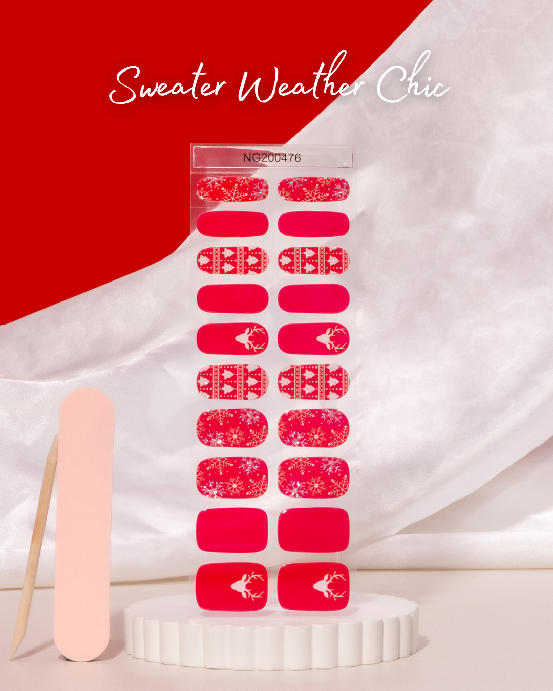 Gellae NEW Sweater Weather Chic DIY Semicured Gel Nail Sticker Kit (Limited Edition)