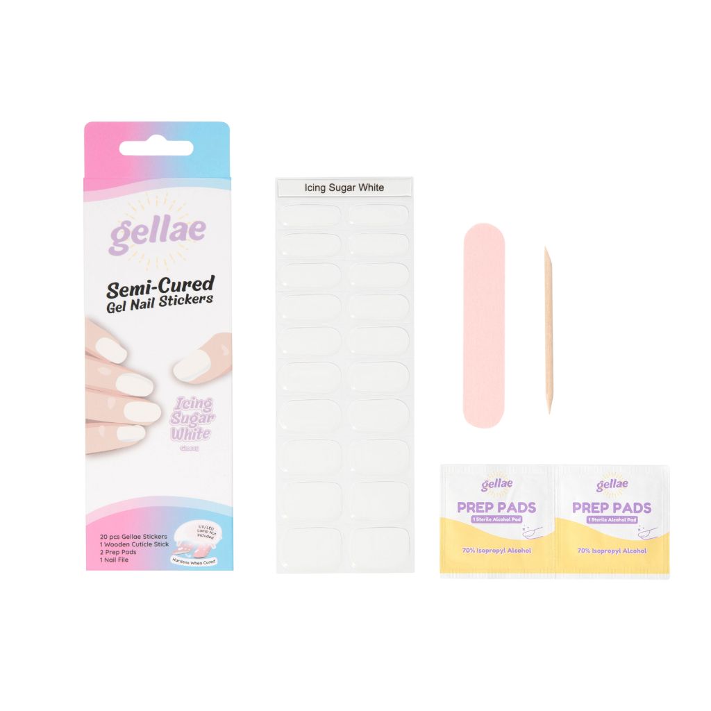 Icing Sugar White DIY Semicured Gel Nail Sticker Kit