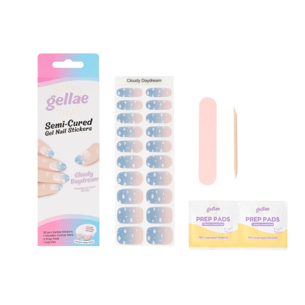 Kit de pegatinas para uñas de gel semicurado Cloudy Daydream DIY