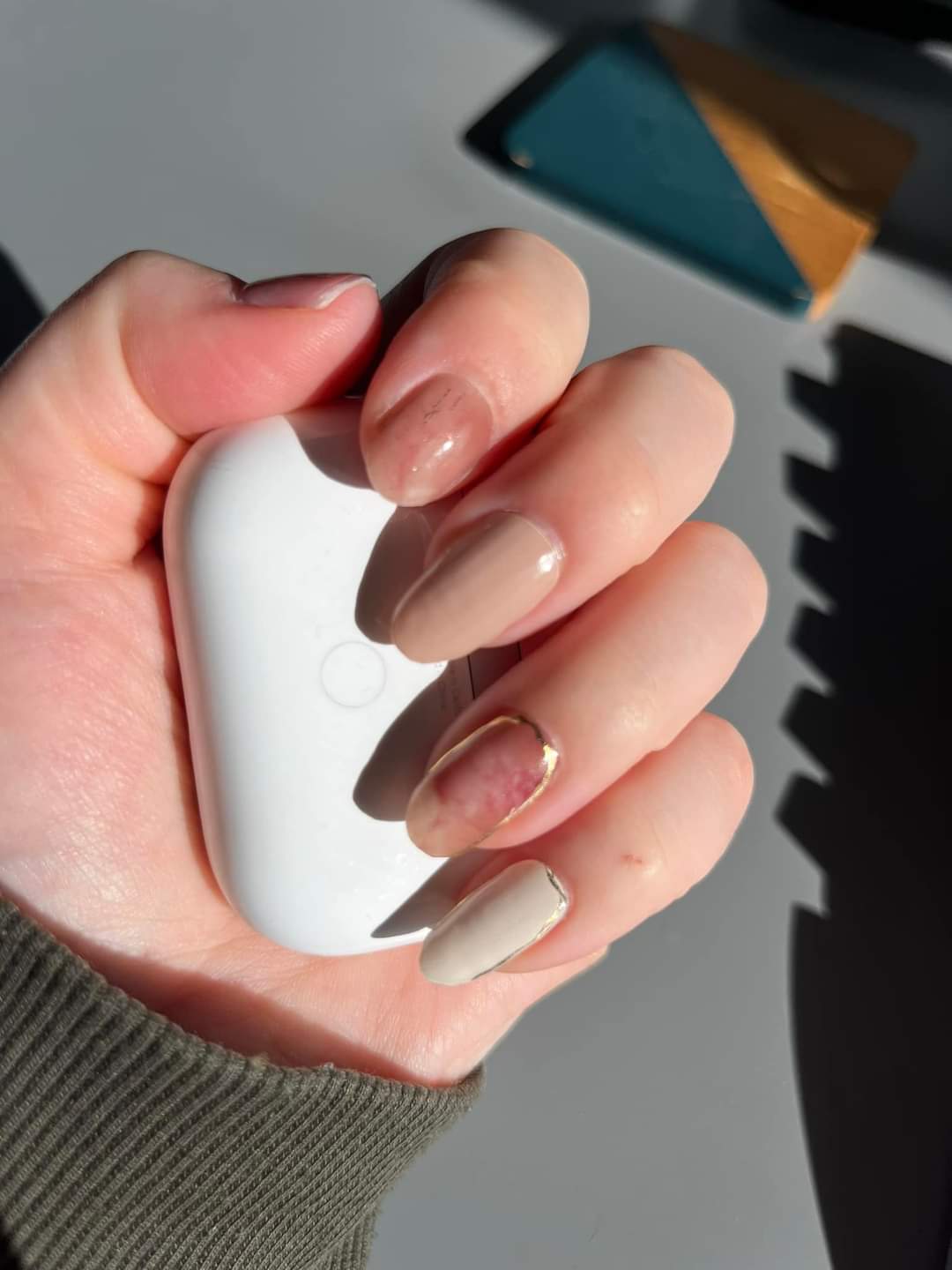 Kit de pegatinas para uñas de gel semicurado con diseño de rosa mármol francés