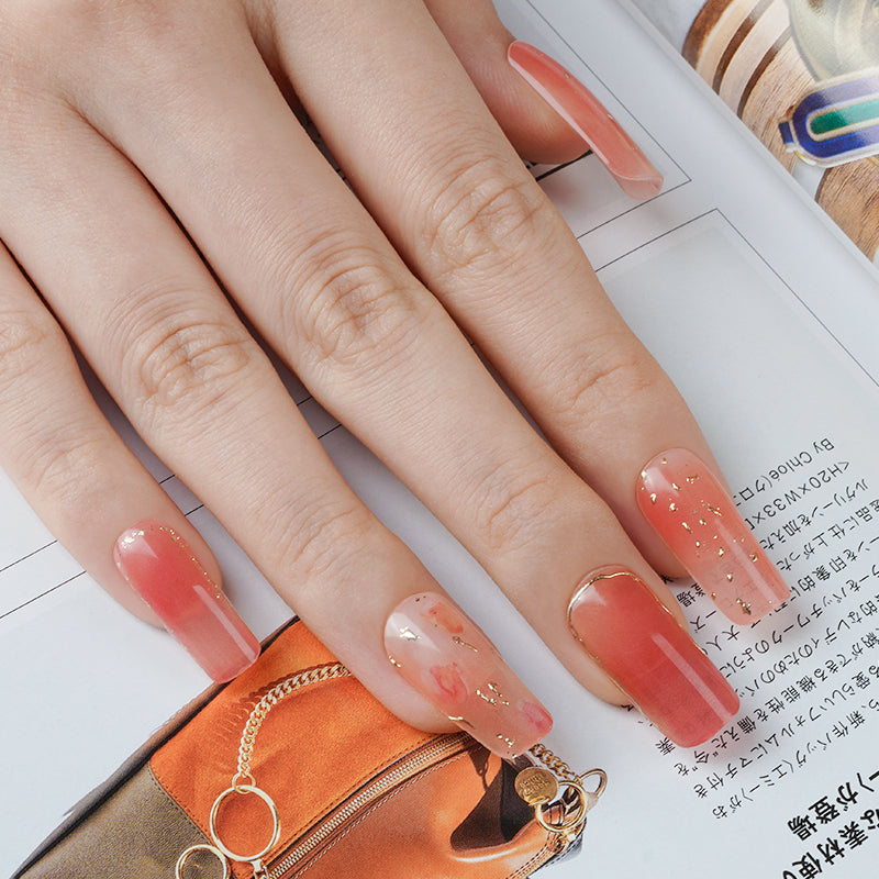 Gellae Blush Gold Roses DIY semicured gel nail sticker wrap