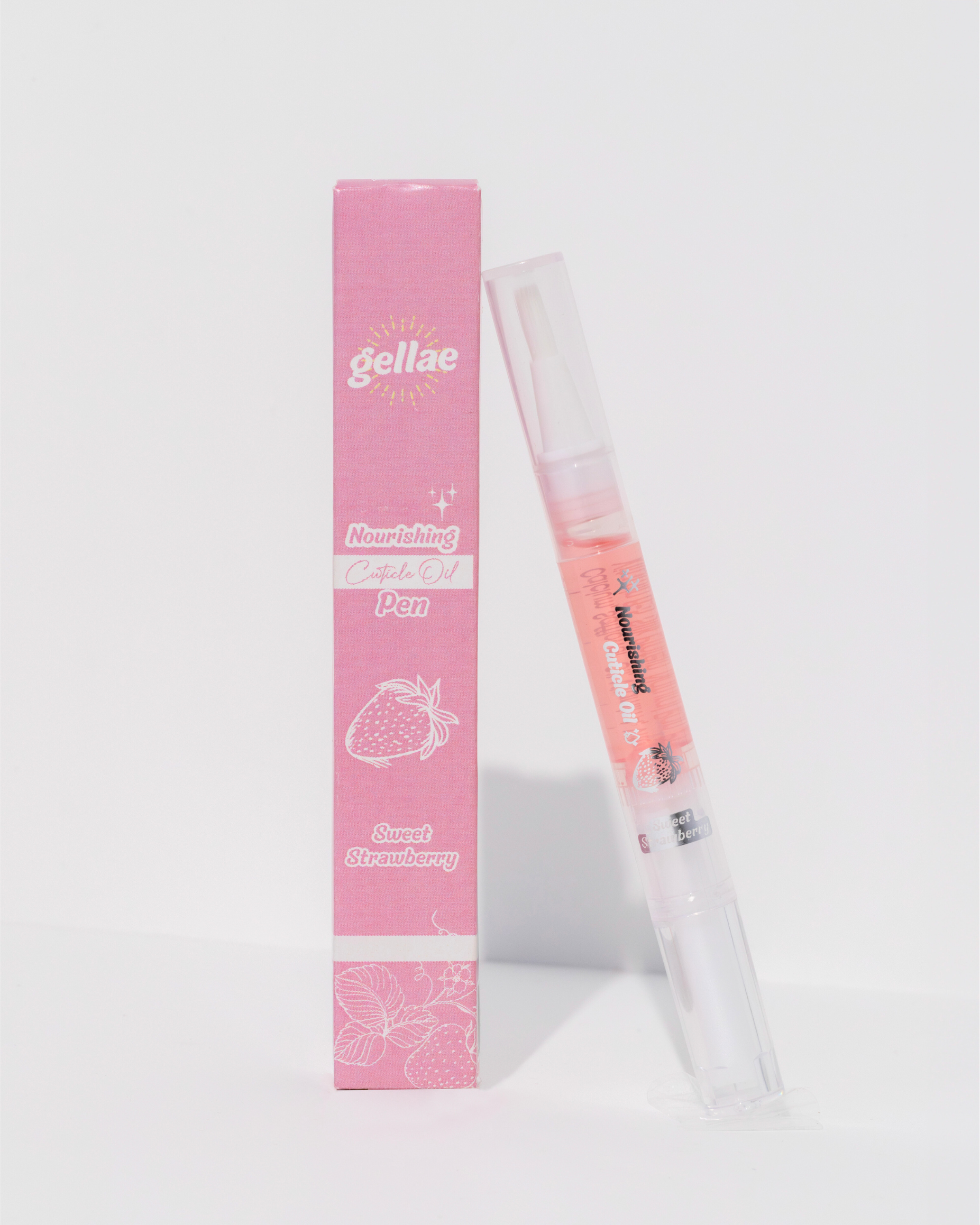 Gellae Nourishing Cuticle Oil Pen & Gellae Gel Nail Remover Sweet Strawberry