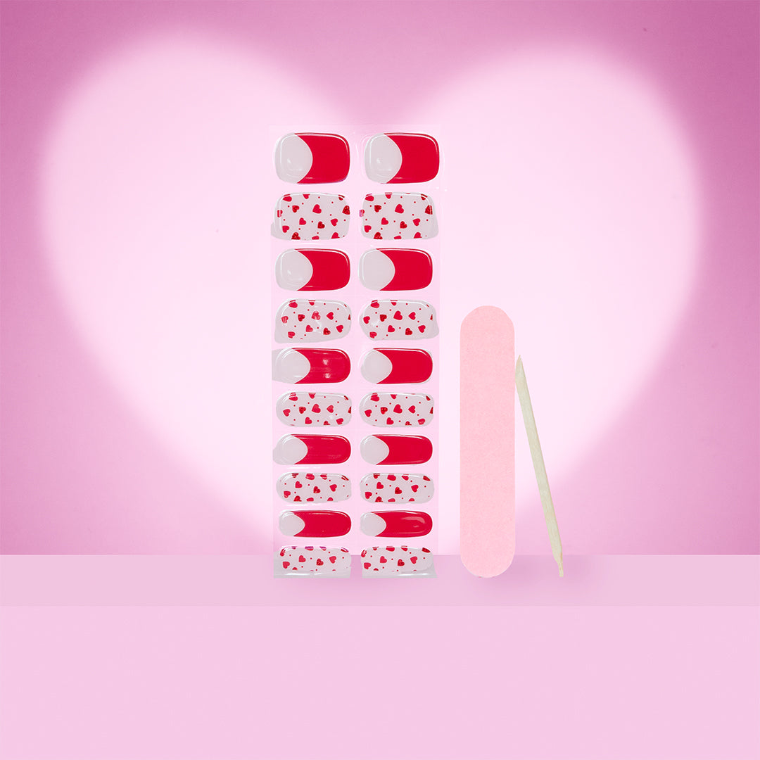 Kit de pegatinas para uñas de gel semicuradas "Corazones Rojos de Cupido" (EDICIÓN LIMITADA DE SAN VALENTÍN)