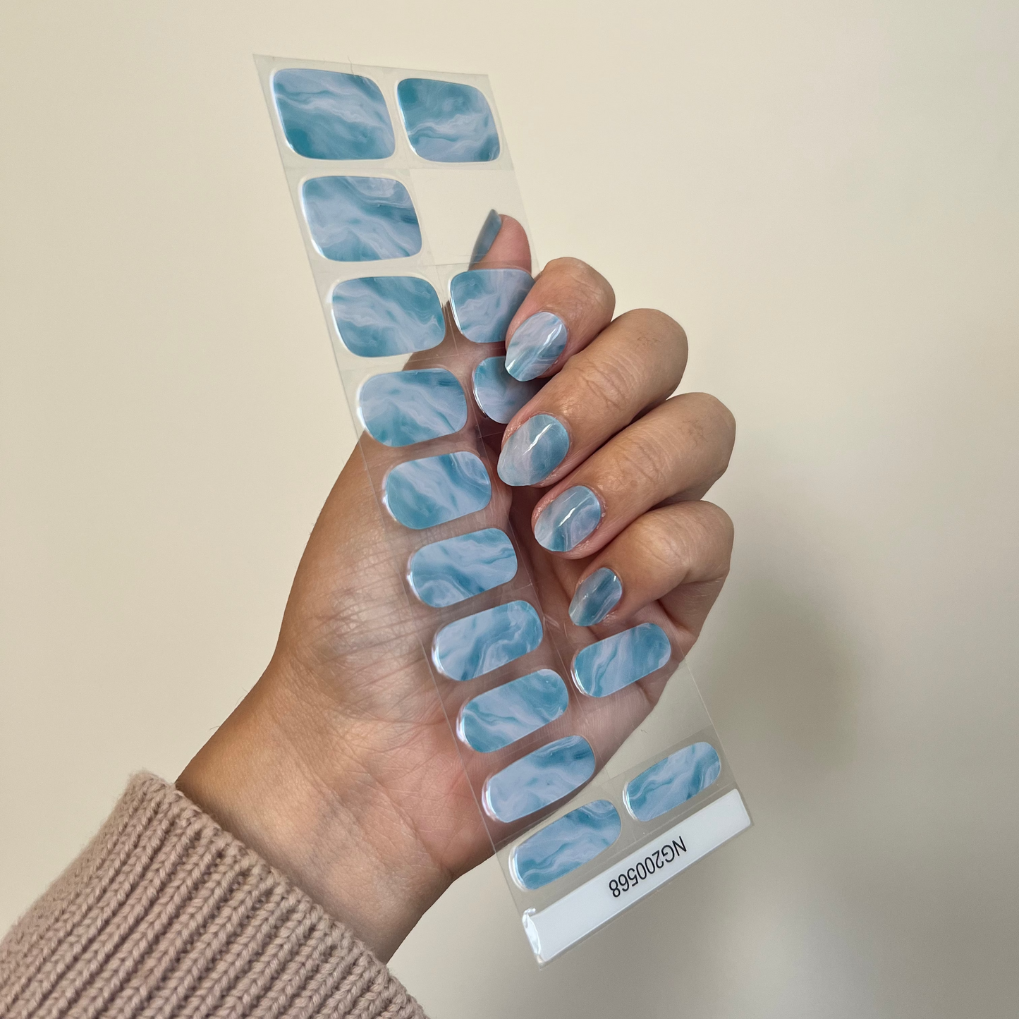 NEW Glacier Blue Marble DIY Semicured Gel Nail Sticker Kit (Limited Edition)