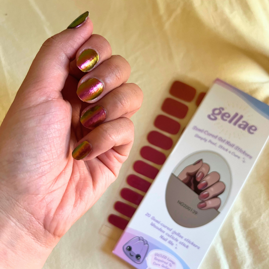 Kit de pegatinas para uñas de gel semicurado con diseño de camaleón atardecer tropical