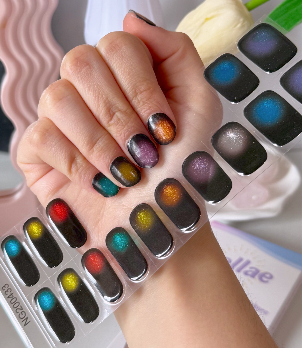 NEW Neon Glow Liquorice Aura DIY Semicured Gel Nail Sticker Kit