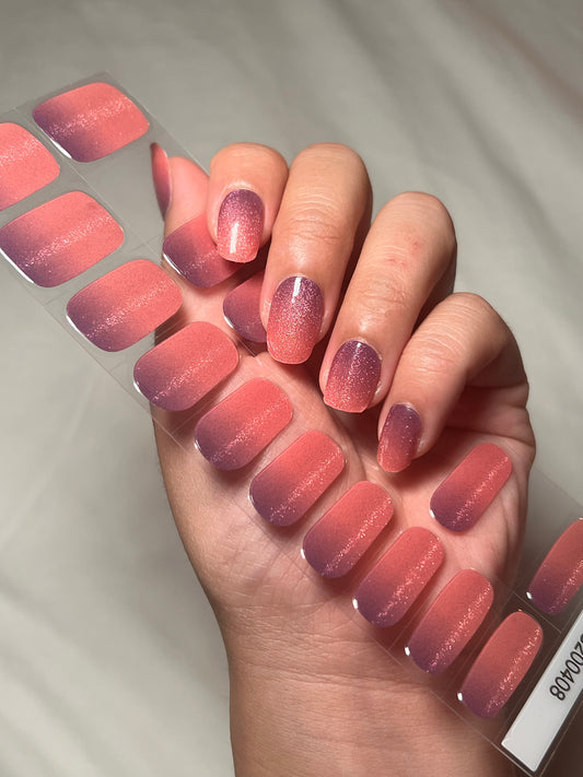 Kit de pegatinas para uñas de gel semicurado con brillo de maracuyá (edición limitada)