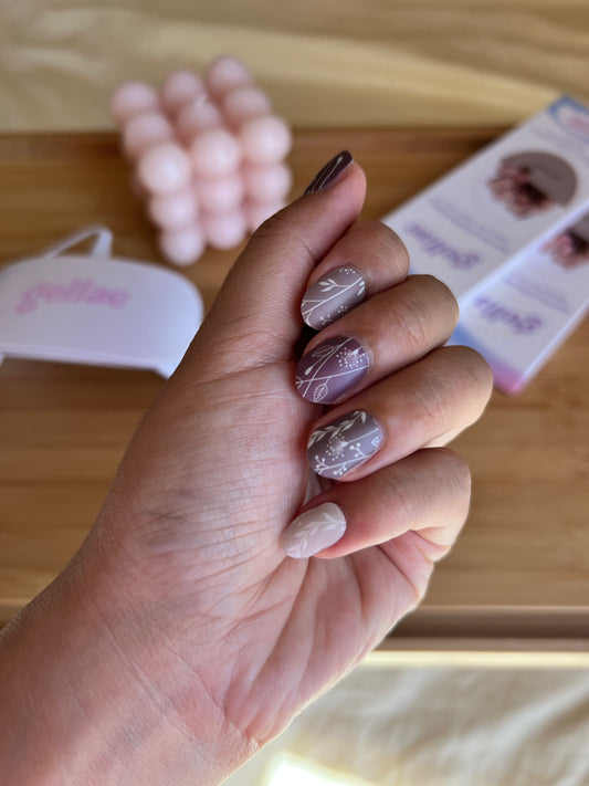 Kit de pegatinas para uñas de gel semicuradas Ombre Woodland Grace DIY