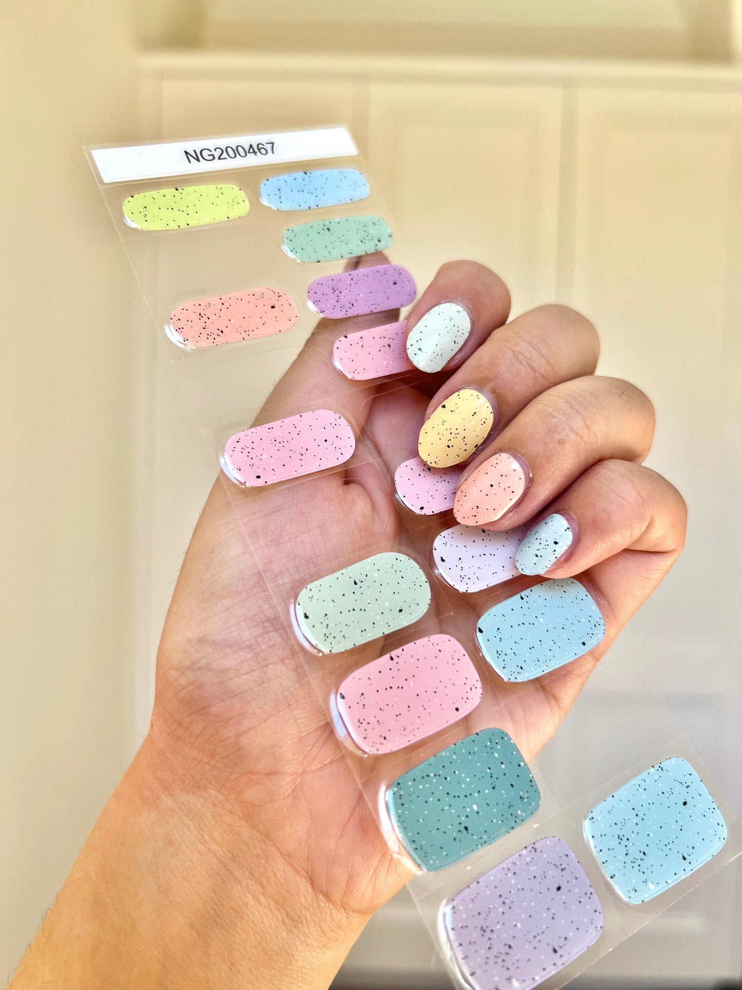 Pastel Rainbow Easter Egg DIY Semicured Gel Nail Sticker Kit
