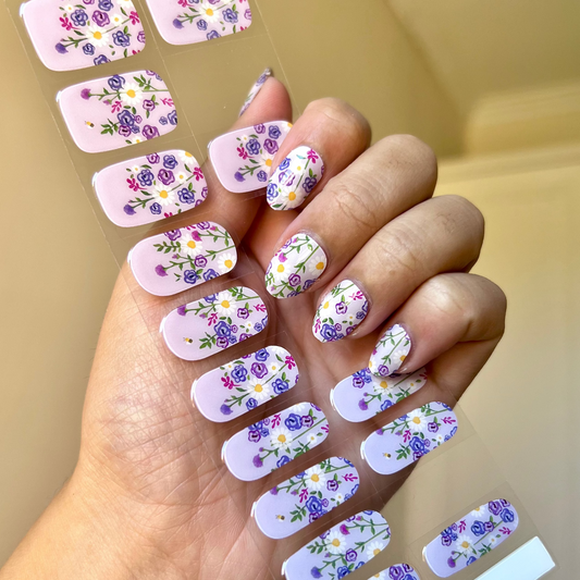 Pastel Purple Lavender Bloom DIY Semicured Gel Nail Sticker Kit