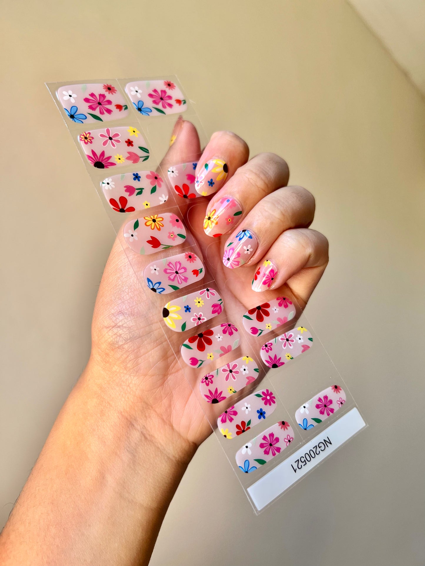 Pink Petal Bloom DIY Semicured Gel Nail Sticker Kit