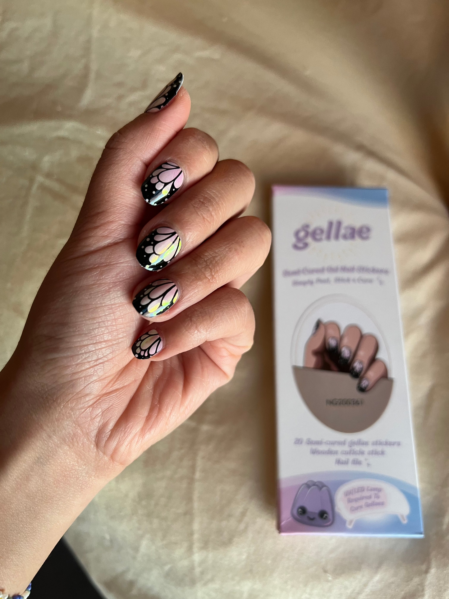 Iridescent Butterfly Wing DIY Semicured Gel Nail Sticker Kit