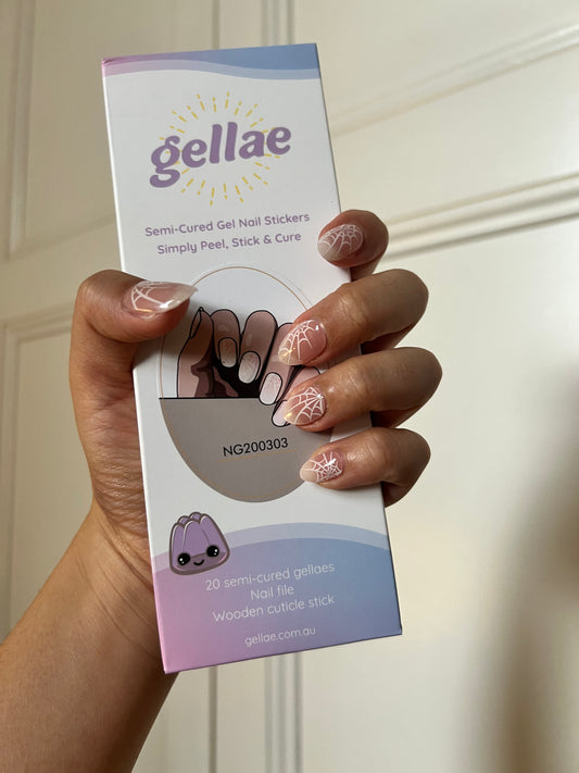 Kit de pegatinas para uñas de gel semicurado Pearly Dream Webs