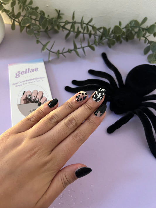 Kit de pegatinas para uñas de gel semicurado "Midnight Peek-A-Boo" DIY