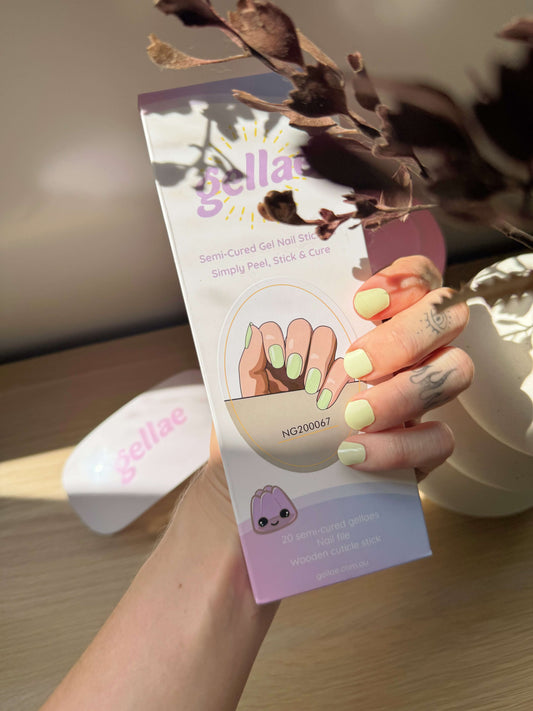 Pastelgrøn DIY Semicured Gel Nail Sticker Kit