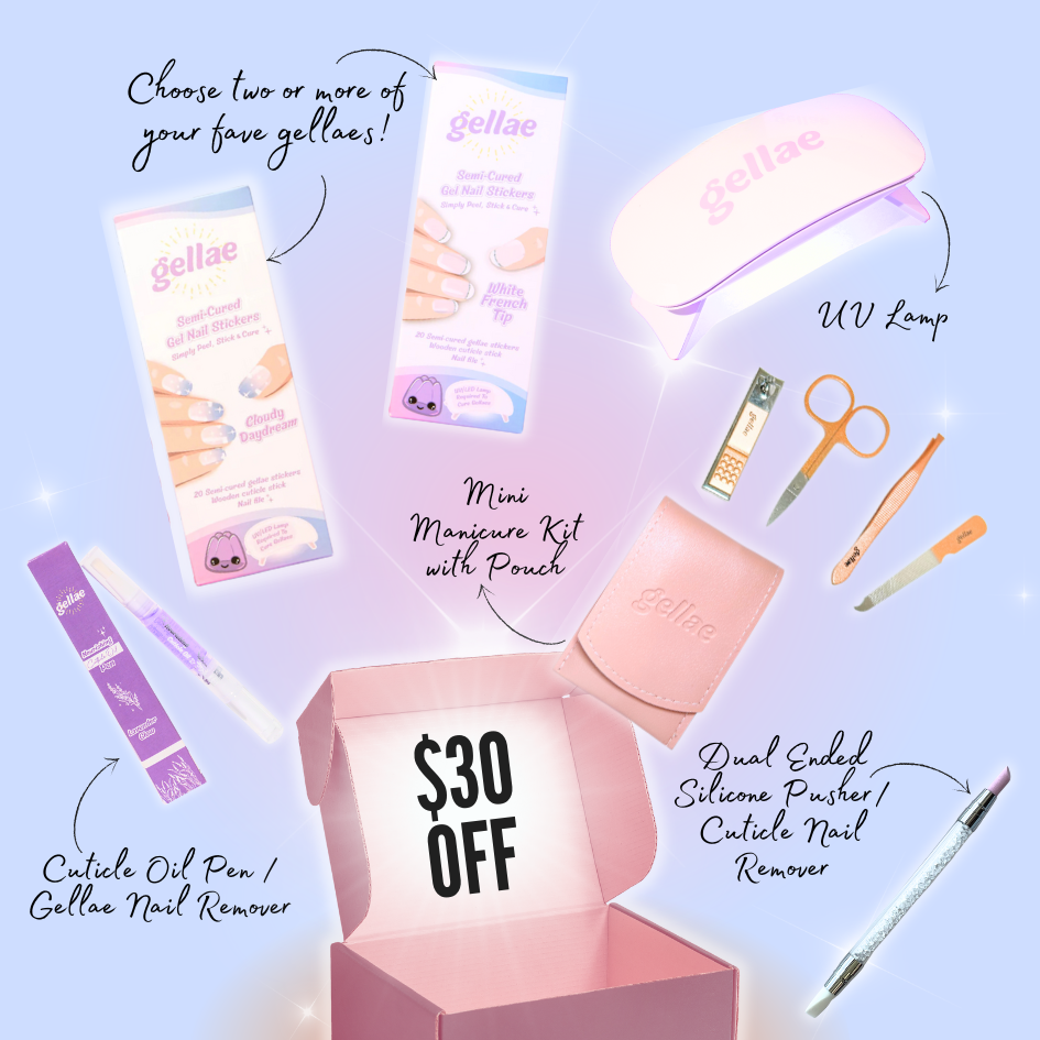 Gellae Ultimate Gel Nail Sticker Starter Kit (FREE UV LAMP With 2 Or More Gel Nail Stickers)