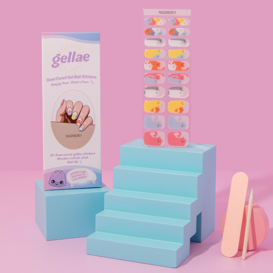 NEW Cat Lady DIY Semicured Gel Nail Sticker Kit