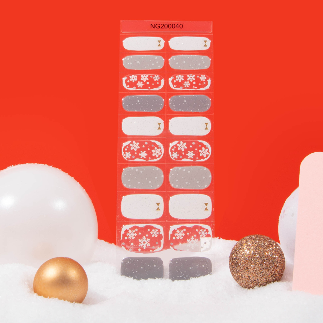 NEW Frosty Snowflake Sparkle DIY Semicured Gel Nail Sticker Kit (Christmas Limited Edition)