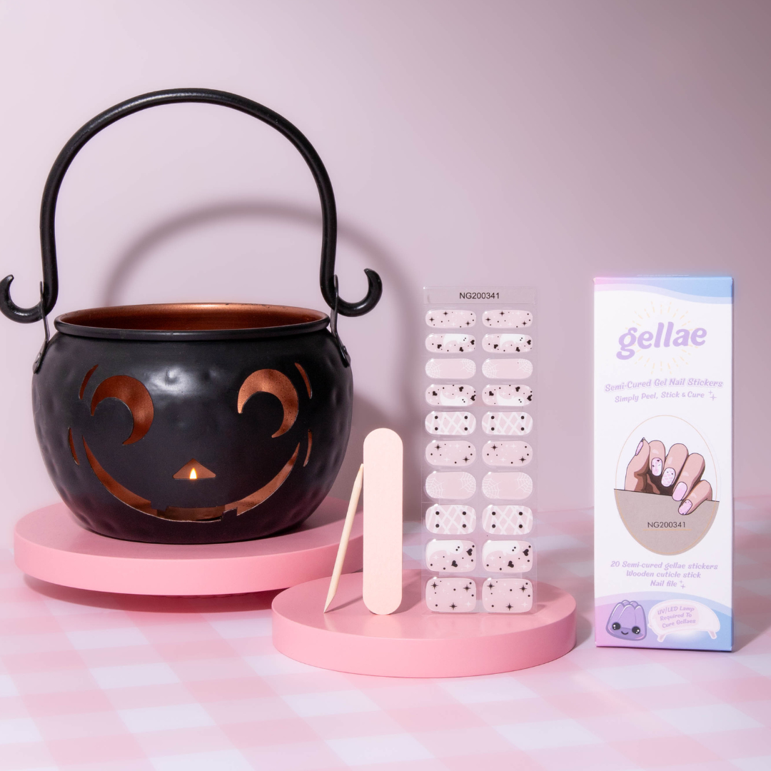 NEW Pink Spooky Love DIY Semicured Gel Nail Sticker Kit