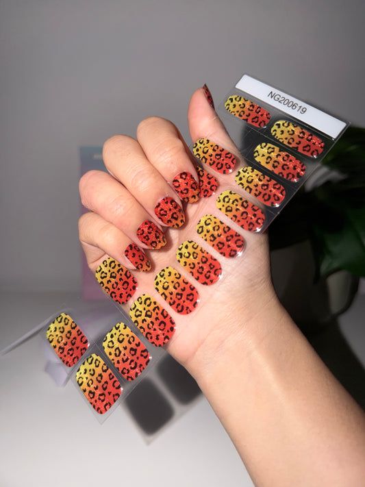 NEW Sunset Jaguar Ombre DIY Semicured Gel Nail Sticker Kit