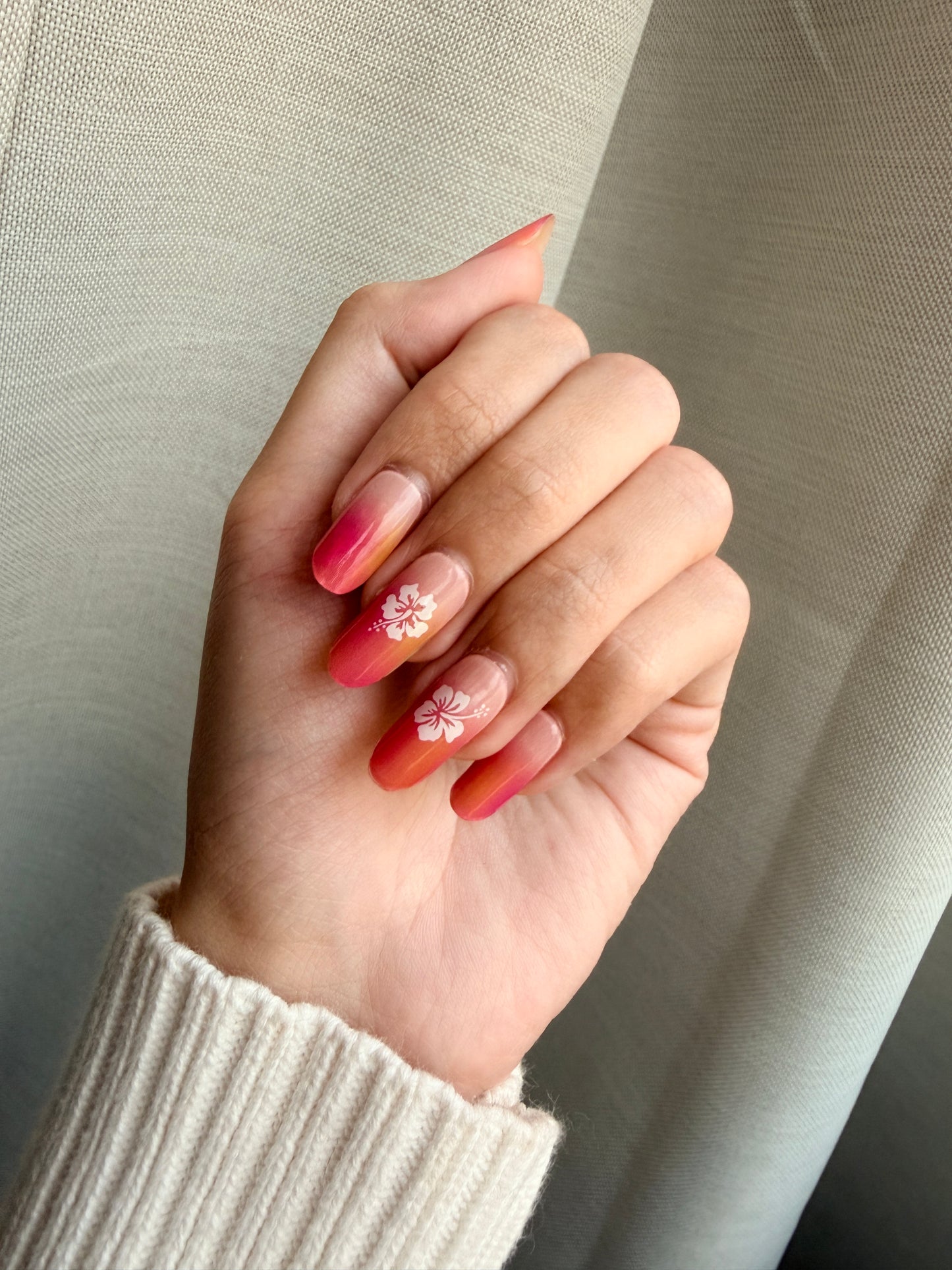 NEW Tropical Hibiscus Ombre DIY Semicured Gel Nail Sticker Kit