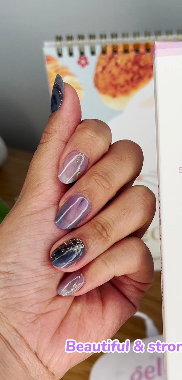 Azure Blue Waves DIY Semicured Gel Nail Sticker Kit