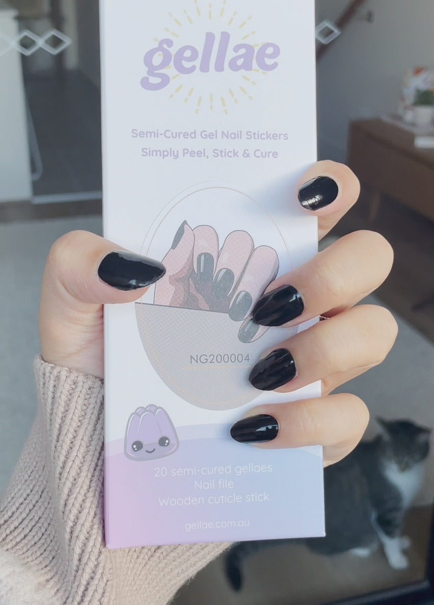 Midnight Black DIY Semicured Gel Nail Sticker Kit