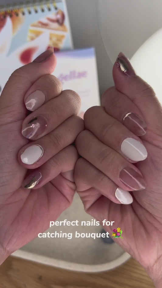 French Marble Rose DIY Semicured Gel Nail Sticker Kit