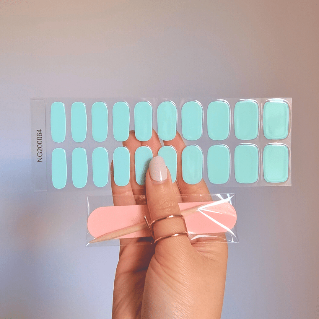 Gellae Aquamarine DIY Semicured Gel Nail Sticker Wrap Kit