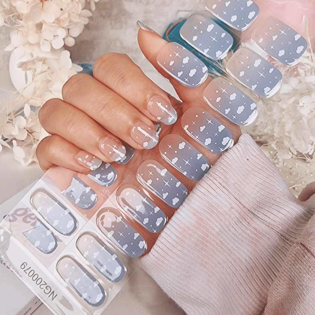 Kit de pegatinas para uñas de gel semicurado Cloudy Daydream DIY