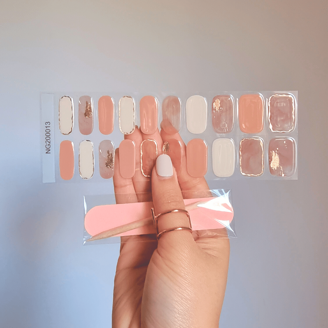 Gellae French Marble Rose DIY Semicured Gel Nail Sticker Wrap Kit