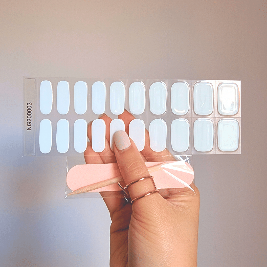 Gellae Icing Sugar White DIY Semicured Gel Nail Sticker Wrap Kit