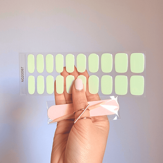 Gellae Pastel Green DIY Semicured Gel Nail Sticker Wrap Kit