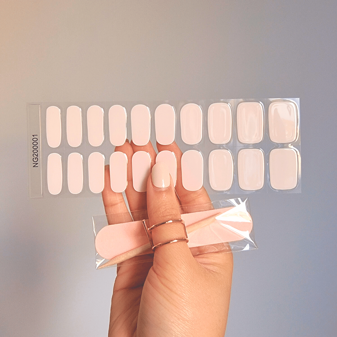 Gellae Pink Whisper DIY Semicured Gel Nail Sticker Wrap Kit