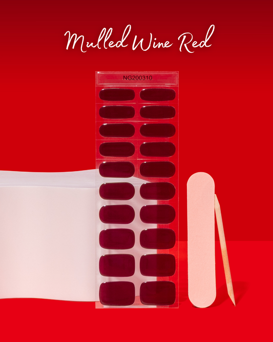 Gellae NEW Mulled Wine Red DIY Semicured Gel Nail Sticker Kit (LIMITED EDITION)