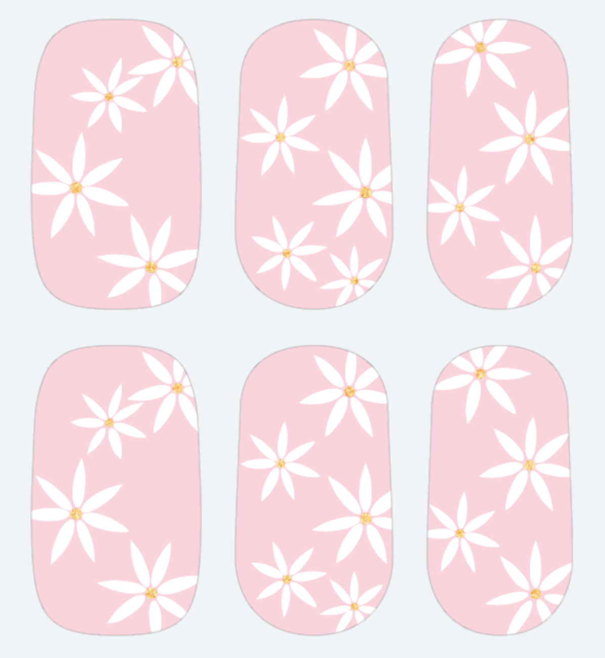 Pretty Pink Daisies DIY Semicured Gel Nail Sticker Kit