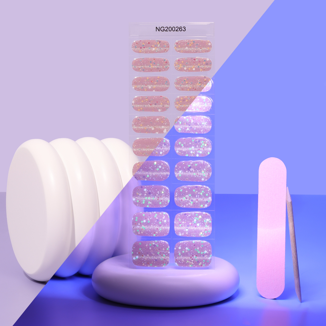 Champagne Sparkle Tip DIY Semicured Gel Nail Sticker Kit (Copy)