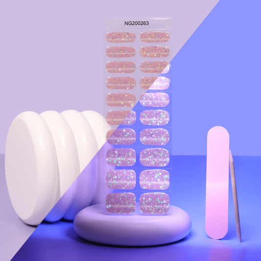 Champagne Sparkle Tip DIY Semicured Gel Nail Sticker Kit (Copy)