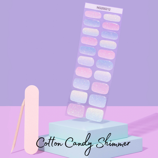 Cotton Candy Shimmer DIY Semicured Gel Nail Sticker Kit