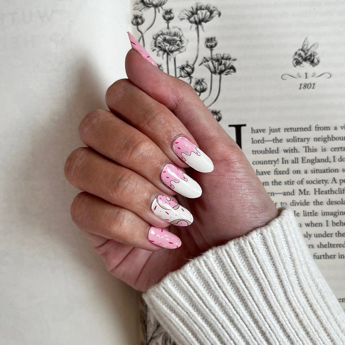 Pebermynte Candy Cane Tip DIY Semicured Gel Nail Sticker Kit (Jule Limited Edition)