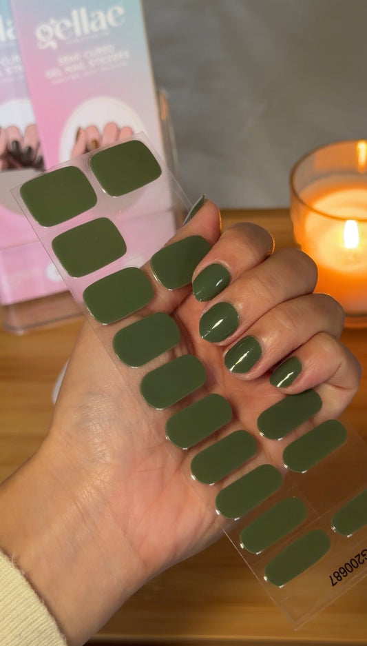 NEW Evergreen Moss DIY Semicured Gel Nail Sticker Kit
