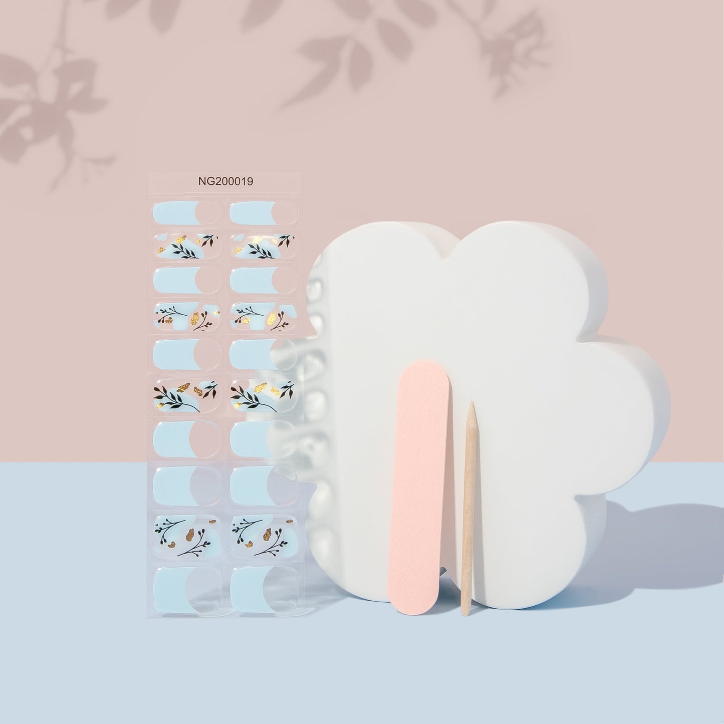 Blue Floral Daze DIY Semicured Gel Nail Sticker Kit