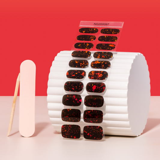 Kit de pegatinas para uñas de gel semicuradas Embers By Night (moteado)