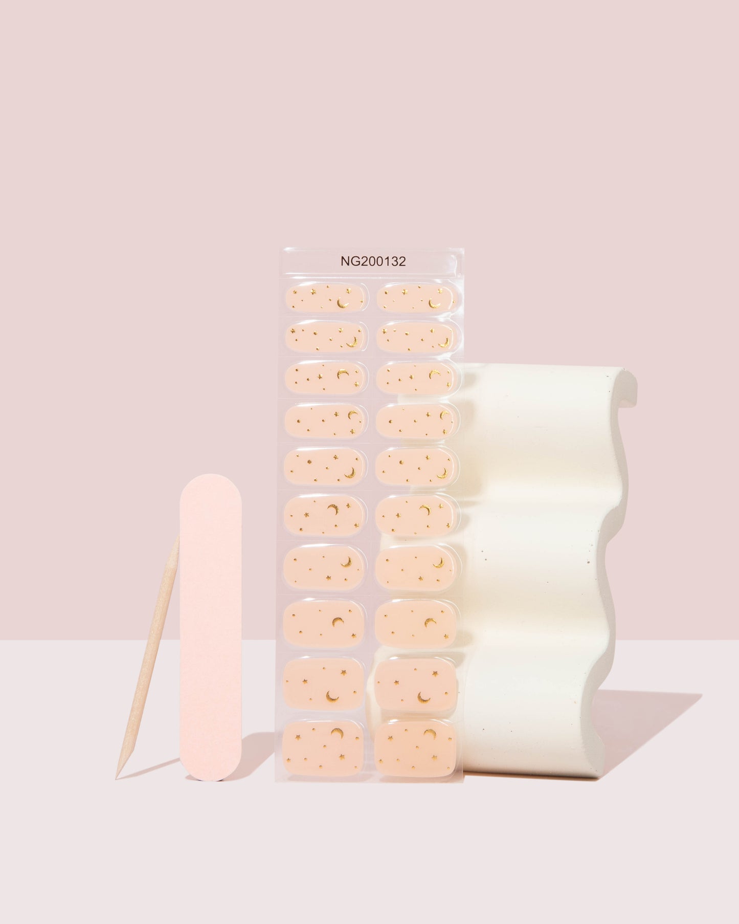 Kit de pegatinas para uñas de gel semicurado con diseño de estrellas y luna dorada