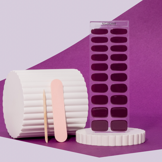 Kit de pegatinas para uñas de gel semicurado color malva y merlot