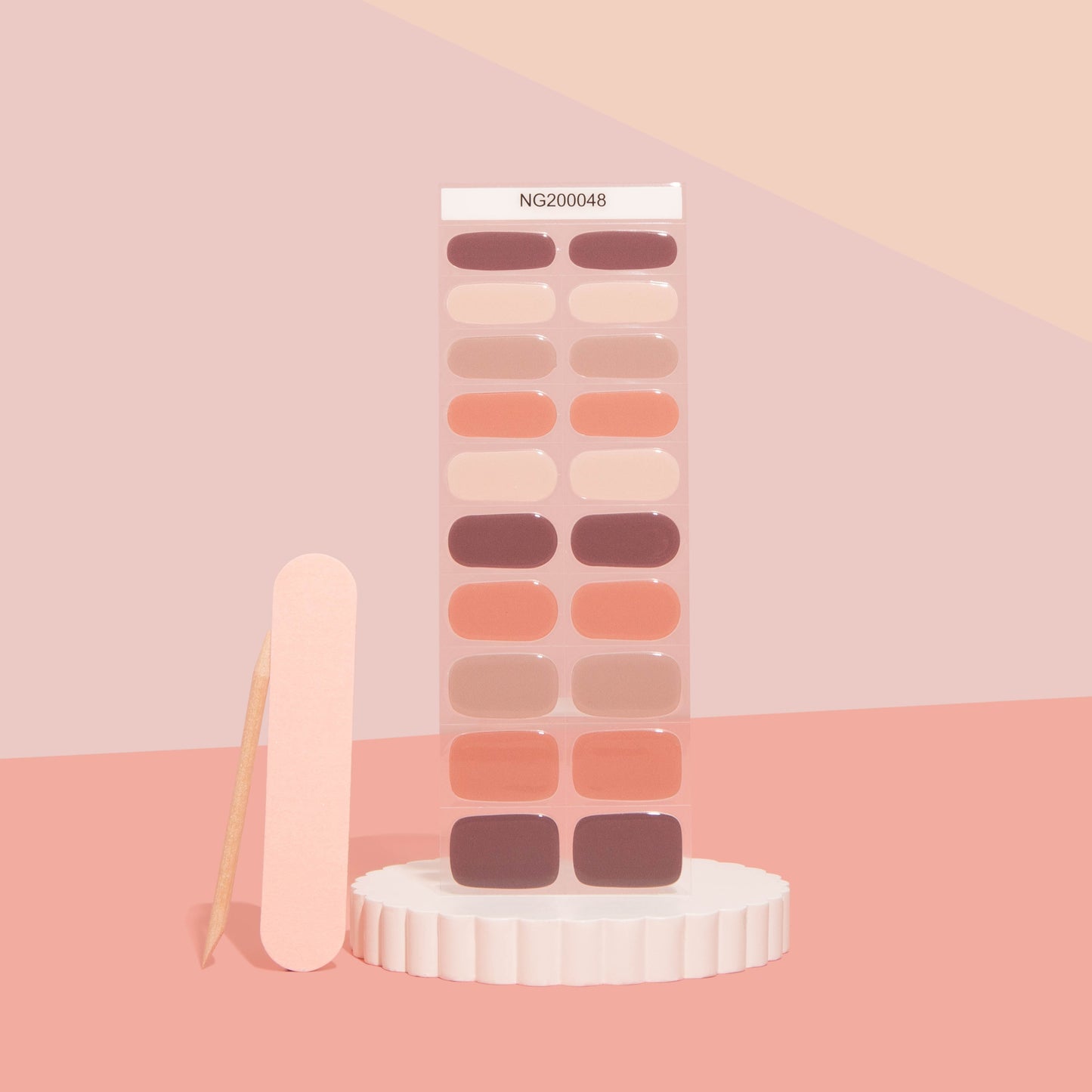 Kit de pegatinas para uñas de gel semicurado color nude y vino