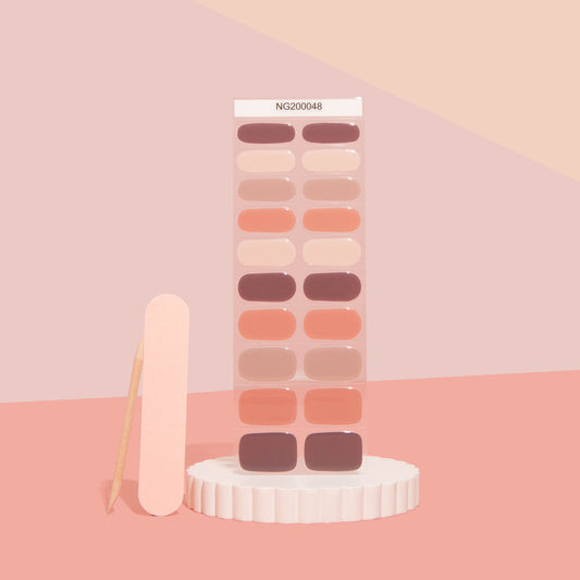 Nude And Wine DIY Semicured Gel Nail Sticker Kit