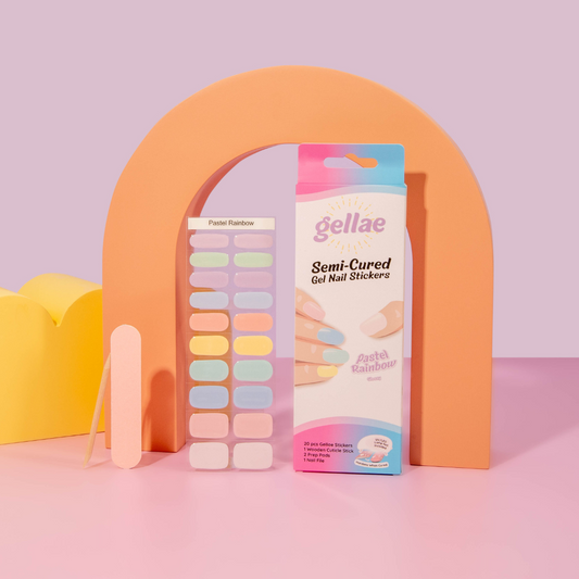 Pastel Rainbow DIY Semicured Gel Nail Sticker Kit