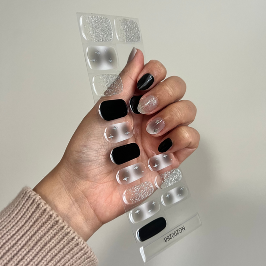 NEW Silver Moonbeam Sparkle DIY Semicured Gel Nail Sticker Kit (Limited Edition)