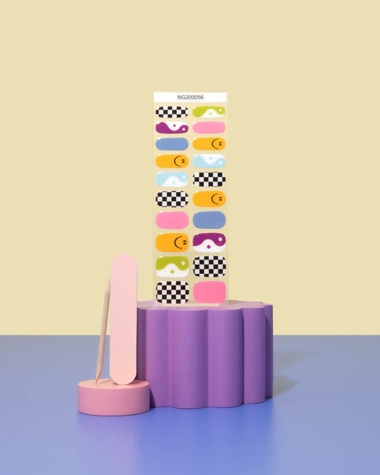 Y2K Groovy Vibes DIY Semicured Gel Nail Sticker Kit